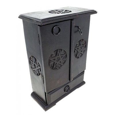 10.5&quot; Pentagram Wooden Cupboard, SKU A01-BOX32, UPC 700317381846