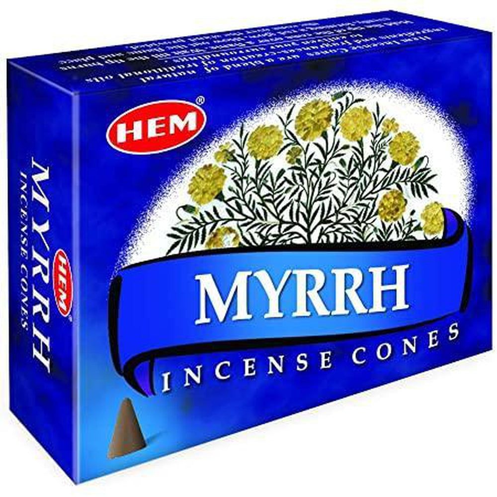 Myrrh HEM Cone Incense (10 Cones), SKU MY12, UPC 6016210857871