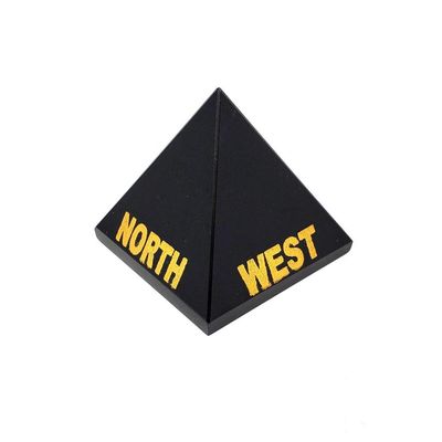 Black Agate Directional Pyramid - North, East, South, West, SKU NEWS-Black, UPC 6016016653615