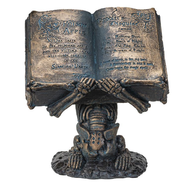 6.75&quot; Skeleton Statue - Spell Book, SKU PG-14342, UPC 700317052111