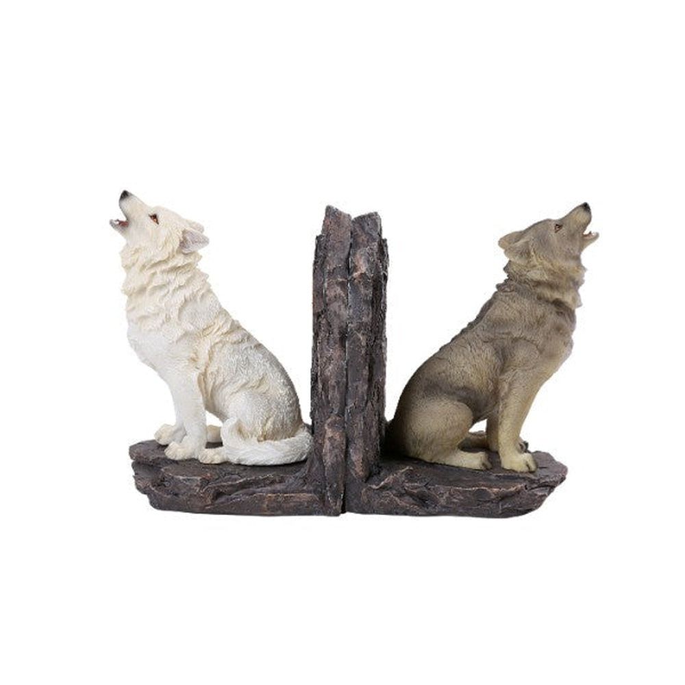 5.6&quot; Howling Wolves Decorative Resin Bookends (Pair), SKU PG-13030, UPC 700317023395