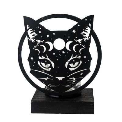 6&quot; Celestial Cat Tealight Candle Holder, SKU PG-15881, UPC 700317391913