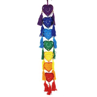 24&quot; Dream Catcher - Chakras Heart Crochet, SKU DC90, UPC 700317309598