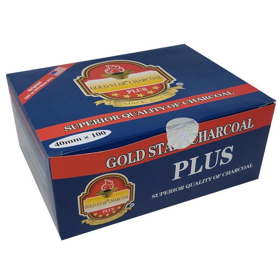 Gold Star 40 mm Charcoal (100 Tablets), SKU B07-02-ccoal-F9J, UPC 700317379669