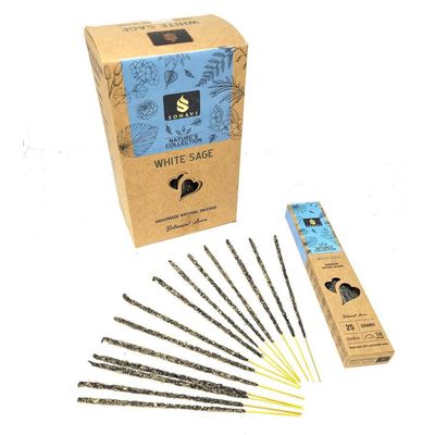 SONAVI Nature Edition Incense Sticks - White Sage (25 Grams), SKU SA-SR-WS-D12, UPC 700317393184