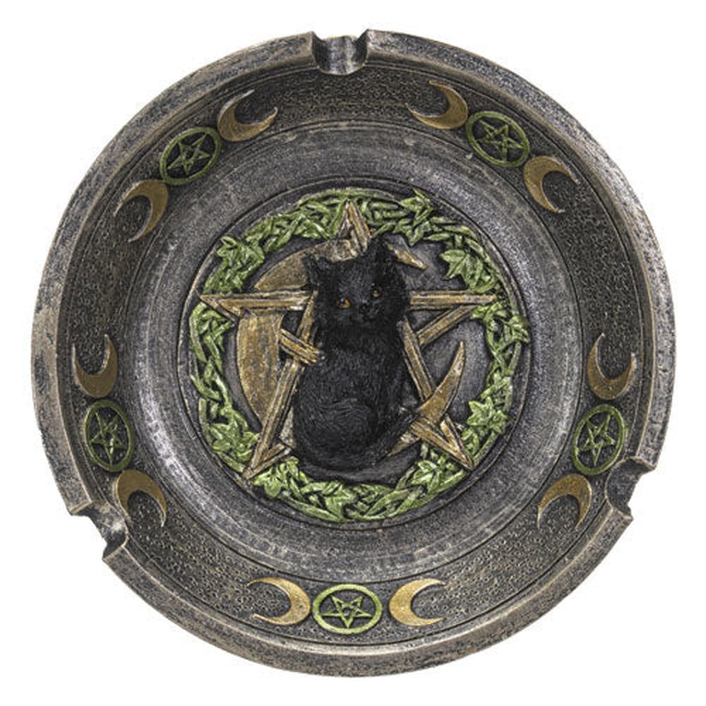5&quot; Triple Moon Cat Ashtray, SKU PG-14303, UPC 700317059059