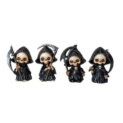 4.9&quot; Grim Reaper Statue (Set of 4), SKU PG-15997, UPC 700317393047