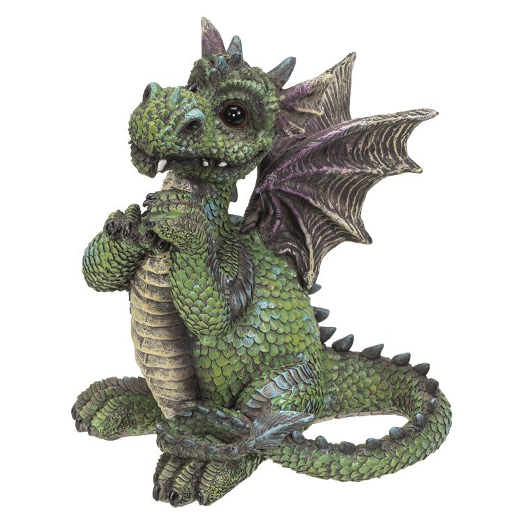 6.8&quot; Dragon Statue - Green Standing, SKU PG-14733, UPC 700317034957