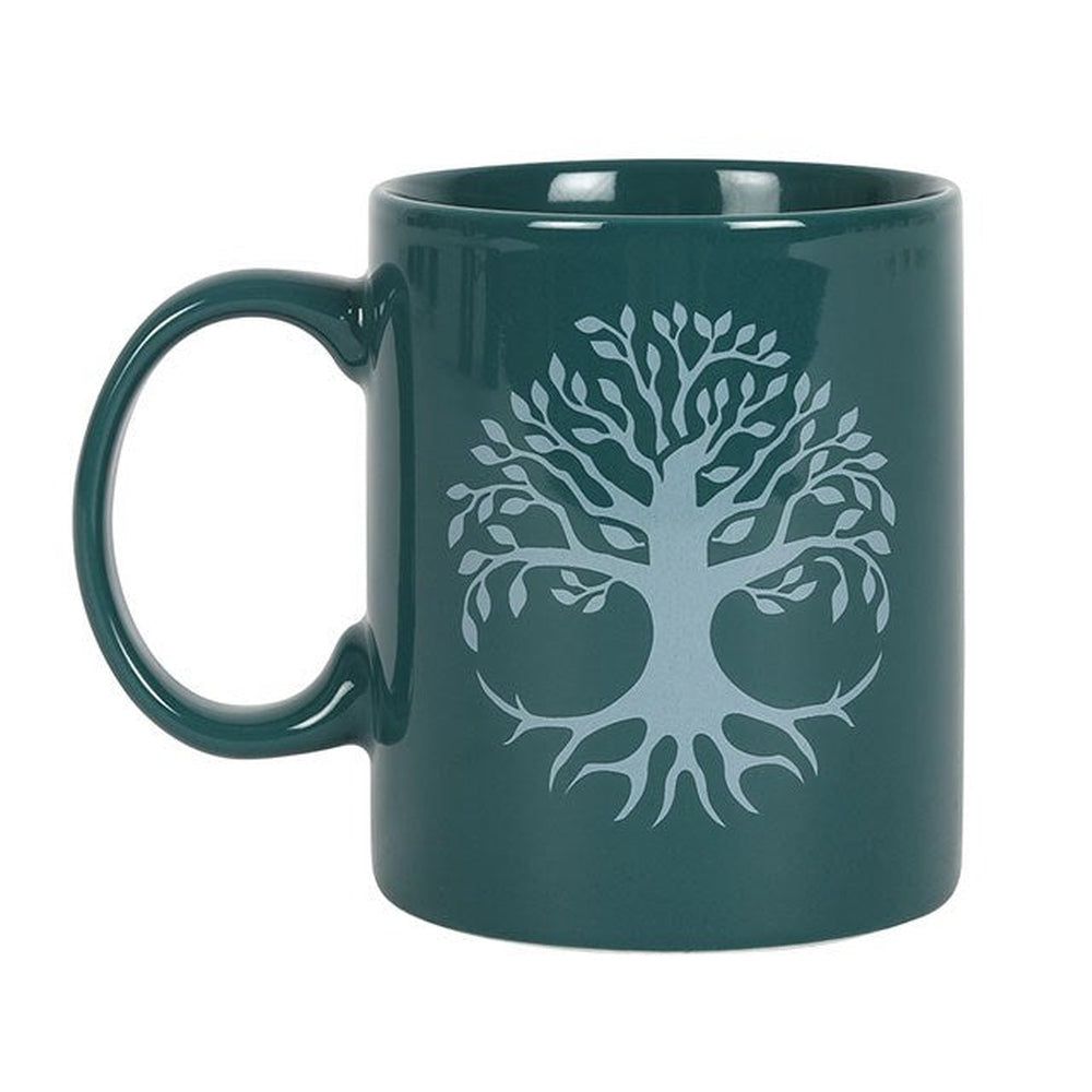 11 oz Green Ceramic Mug - Tree of Life, SKU PG-14402, UPC 700317028819