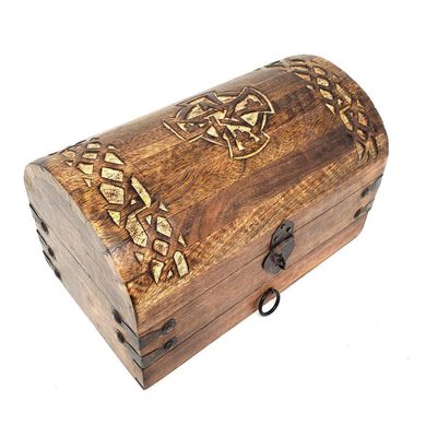 10&quot; Celtic Cross Pentagram Treasure Chest, SKU MW11, UPC 6016213187166