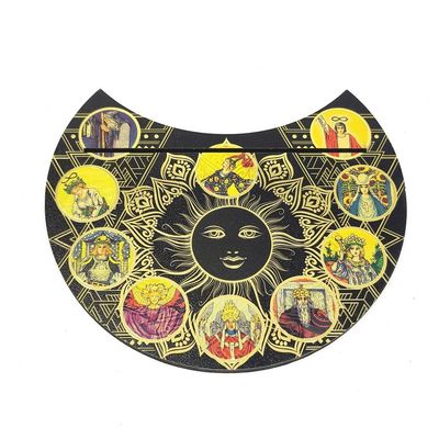 12&quot; Wooden Crescent Tarot Card Holder, SKU I10-36-TW-15-E, UPC 700317381723