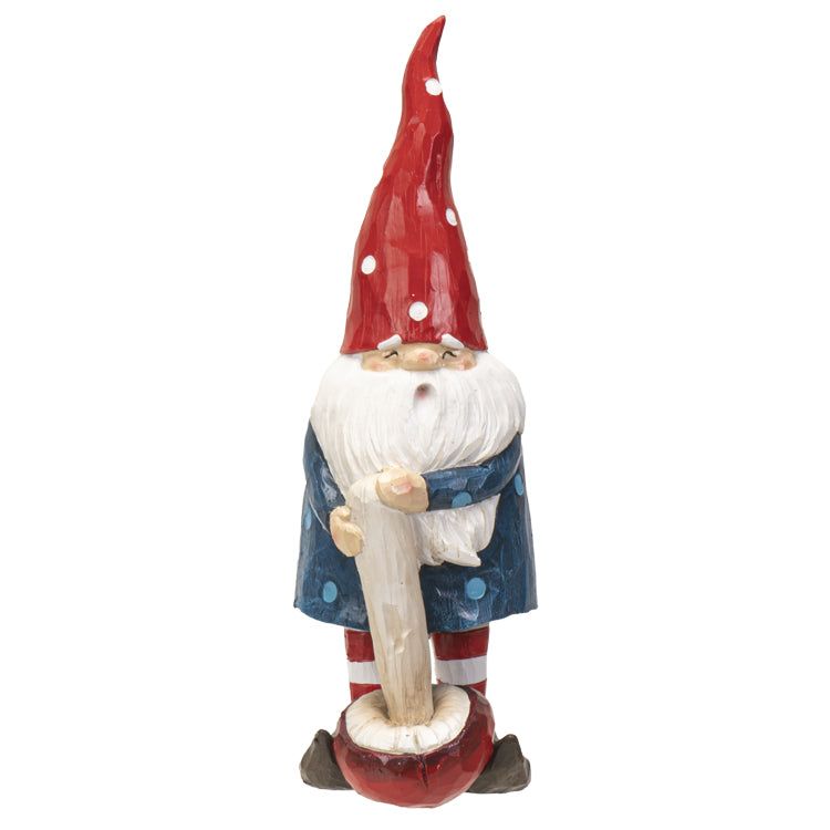 9.8&quot; Gnome Statue - Gnome on Mushroom, SKU PG-14776, UPC 700317041474