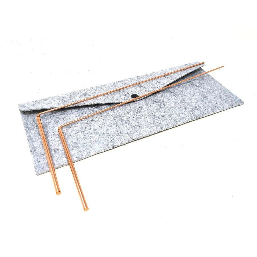 12&quot; Pure Copper Dowsing Rods with Bag (Two Rods), SKU B00-DSRD-01, UPC 700317412755