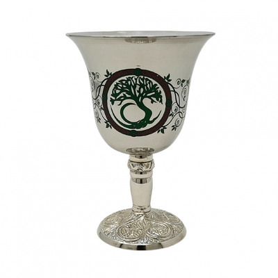 4.75&quot; Stainless Steel Chalice / Goblet - Tree of Life, SKU 21-TOL, UPC 700317309727