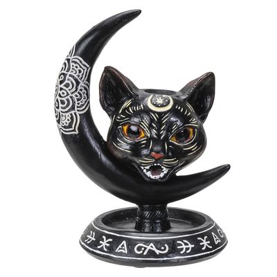 6&quot; Black Cat Backflow Incense Burner, SKU PG-14338, UPC 700317026709