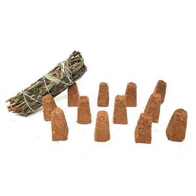 Natural Black Lavender Sage Smudge Cones (12 Pack), SKU BLVC-12pk, UPC 700317308621