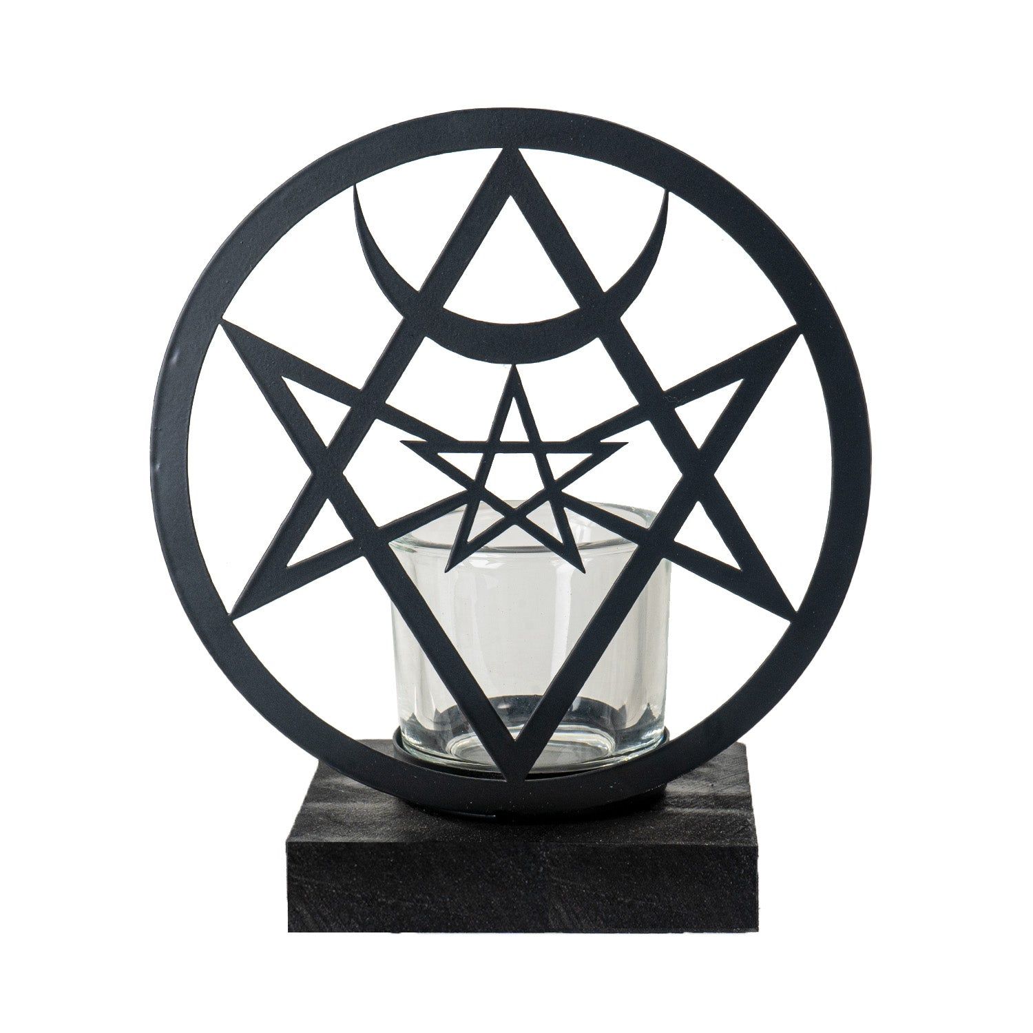 6.75&quot; Unicursal Hex Tealight Candle Holder, SKU PG-15876, UPC 700317391869