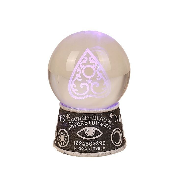 4.5&quot; Ouija LED Engraved 3D Planchette Glazing Ball, SKU PG-13527, UPC 6016020690637