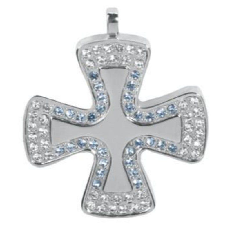 Stone Crusted Cross Stainless Steel Pendant, SKU PG-Y2605, UPC 6016008836897
