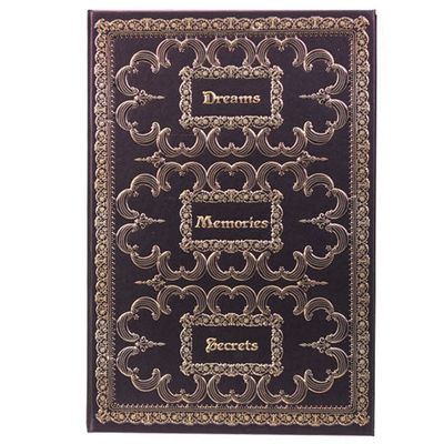 5.5&quot; x 8.25&quot; Hardcover Journal - Embossed Dreams, Memories, Secrets, SKU PG-14204, UPC 700317040811