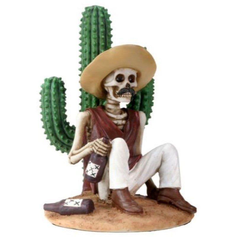 5.75&quot; Day of the Dead Statue - Boracho with Cactus, SKU PG-Y8360, UPC 700317038917