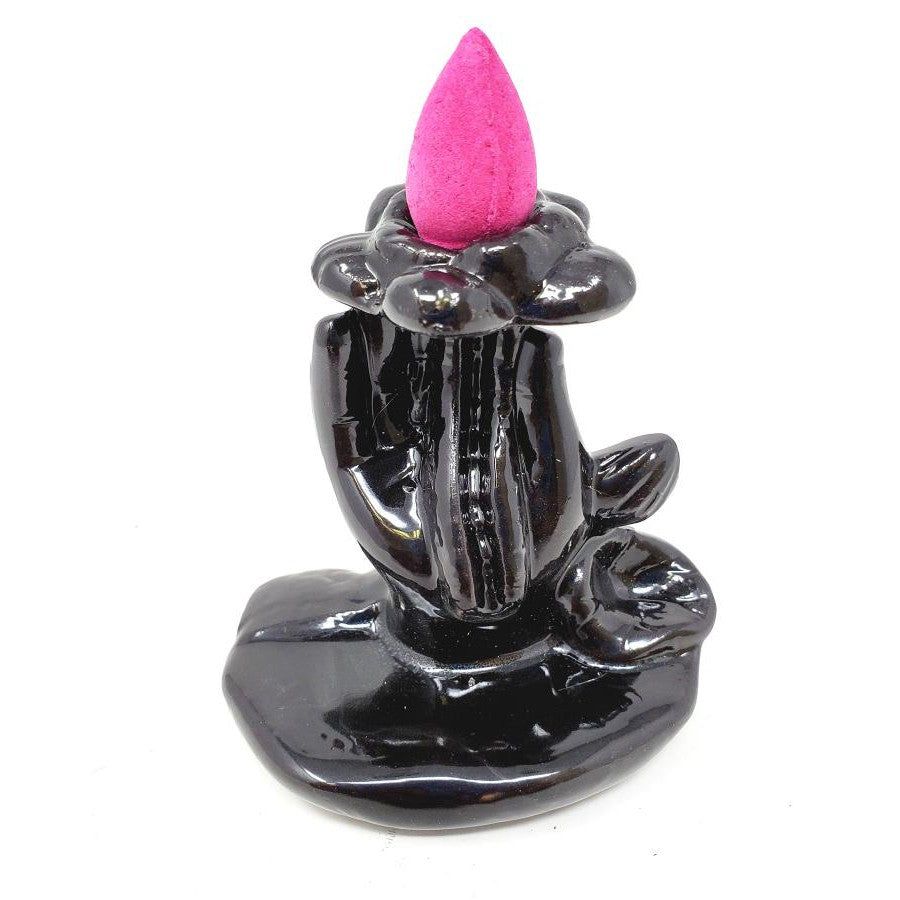 4&quot; Hand Waterfall Backflow Cone Incense Burner, SKU C03-03-BFL-29, UPC 700317380979