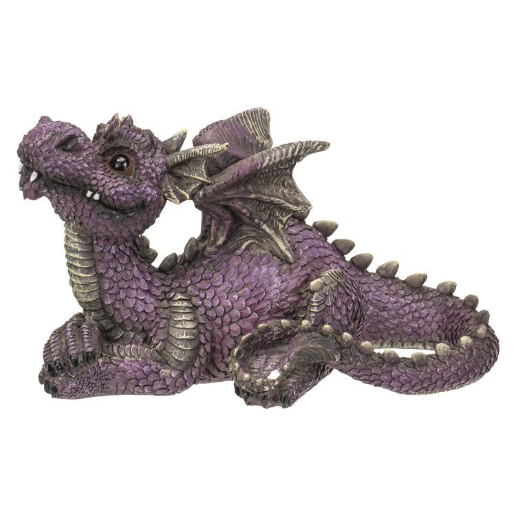 8.7&quot; Dragon Statue - Purple Laying, SKU PG-14731, UPC 700317034933