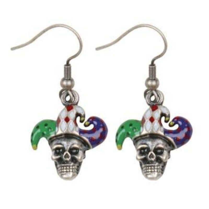 Skull Jester Earrings, SKU PG-Y2396, UPC 6016001719791