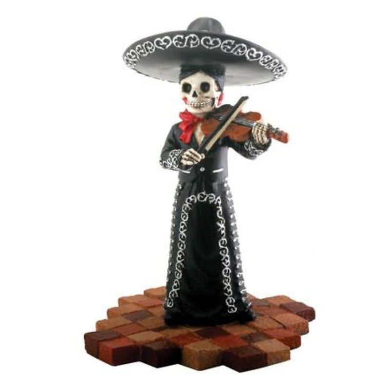 5.25&quot; Day of the Dead Statue - Mariachi Band - Violin, SKU PG-Y7810, UPC 700317038504