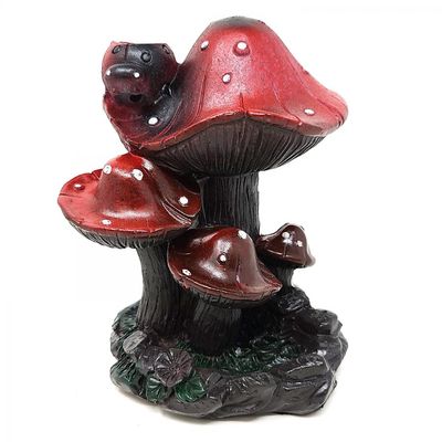 5.5&quot; Amanita Mushroom Backflow Cone Incense Burner, SKU B04-BFL-06, UPC 700317380832