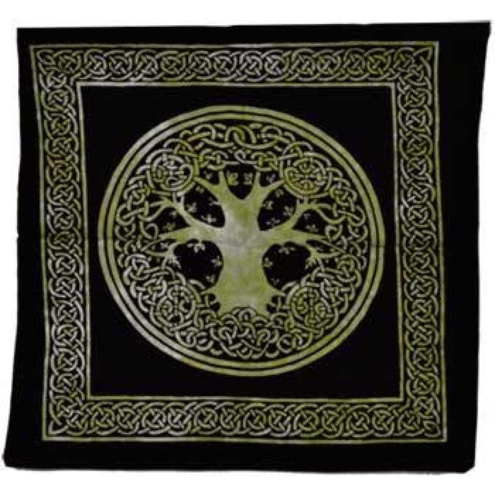 18&quot; x 18&quot; Tree of Life Green &amp; Black Tote Bag, SKU SC74-TL, UPC 6016236450421