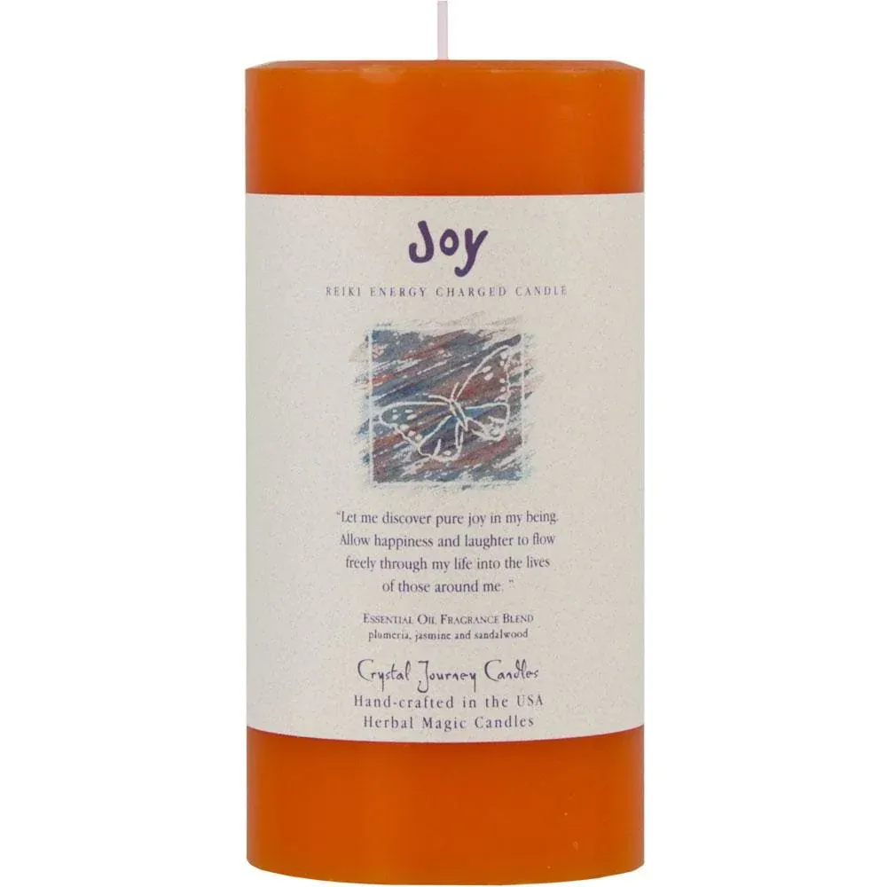 Reiki Charged Herbal 3&quot; x 6&quot; Pillar Candle - Joy