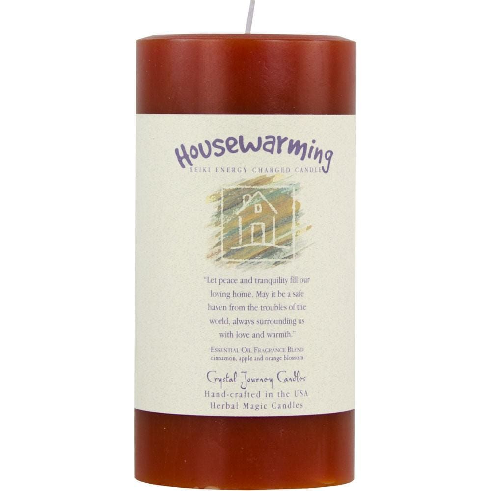 Reiki Charged Herbal 3&quot; x 6&quot; Pillar Candle - House Warming, SKU KH-84525, UPC 6016216532574