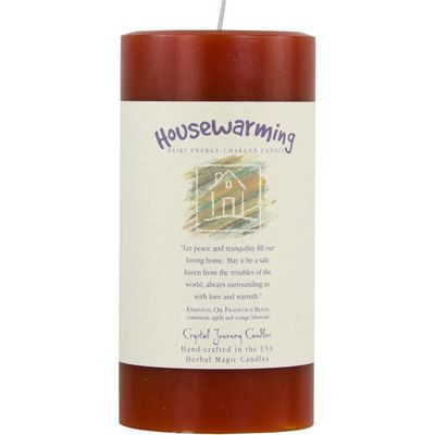 Reiki Charged Herbal 3&quot; x 6&quot; Pillar Candle - House Warming, SKU KH-84525, UPC 6016216532574