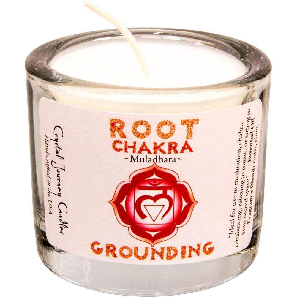 Reiki Charged Soy Herbal Filled Votive Candle - Root Chakra, SKU CJ-GH111, UPC 6016203224215