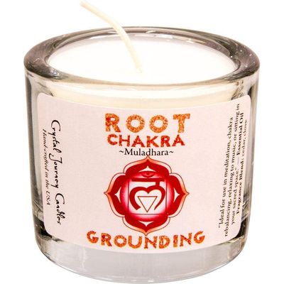 Reiki Charged Soy Herbal Filled Votive Candle - Root Chakra, SKU CJ-GH111, UPC 6016203224215