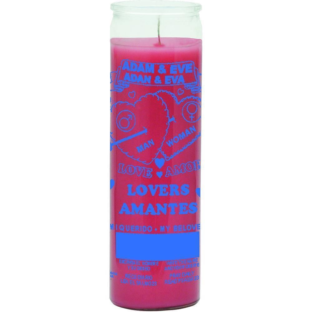 7 Day Glass Candle Lovers Adam &amp; Eve - Pink, SKU WP-575-001, UPC 6016204728736