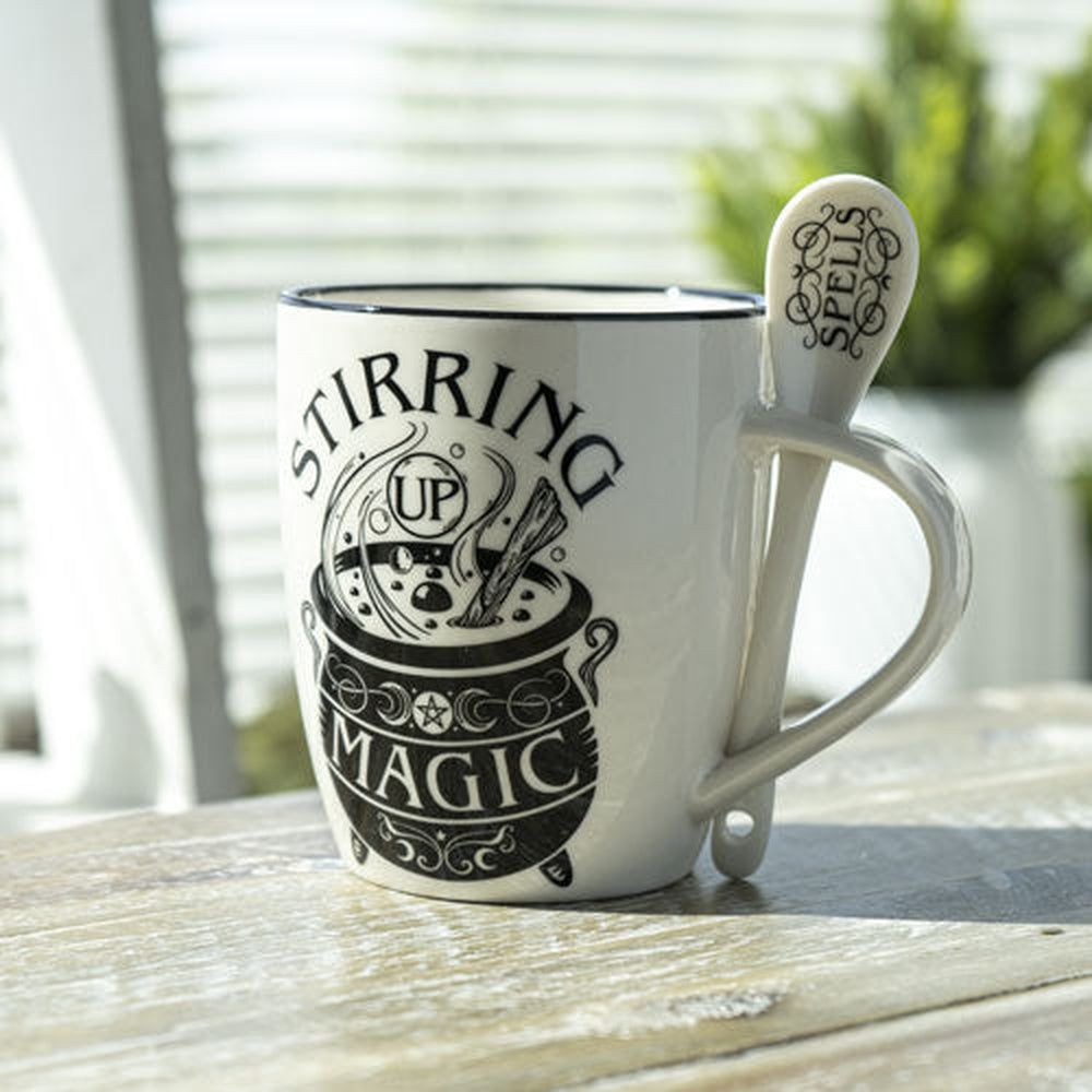 13 oz Ceramic Mug and Spoon Set - Stirring Up Magic, SKU PG-14134, UPC 700317028710