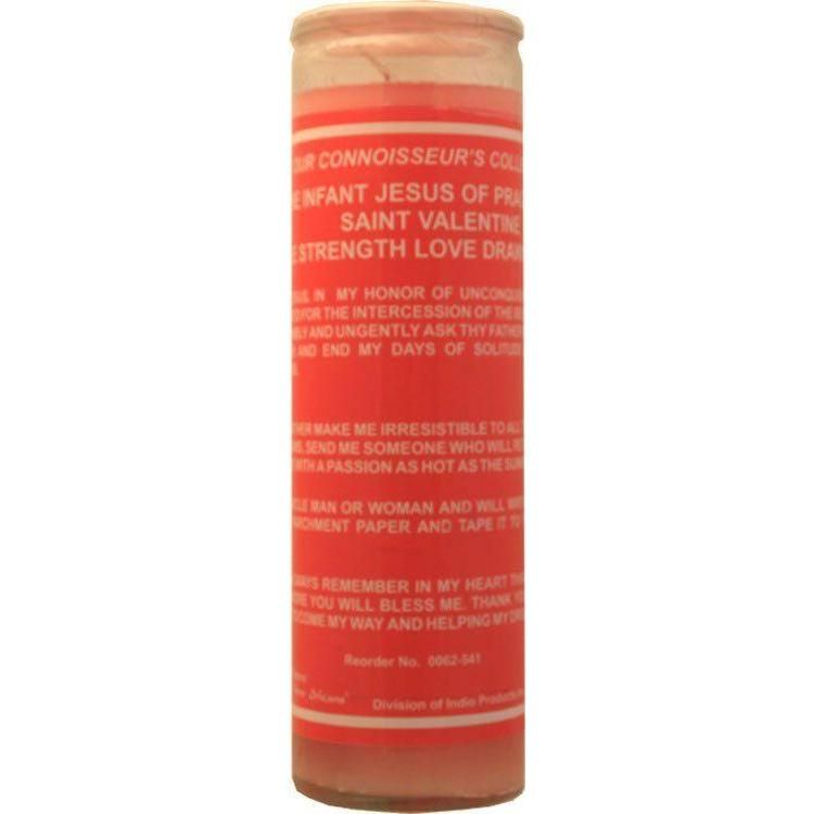 7 Day Glass Dressed Candle - Love Drawing Infant of Jesus of Prague &amp; St Valentine Triple Strength …