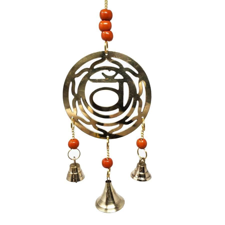 11&quot; Orange Chakra (Sacral Chakra) Brass Wind Chime, SKU 7549O, UPC 6016203989954