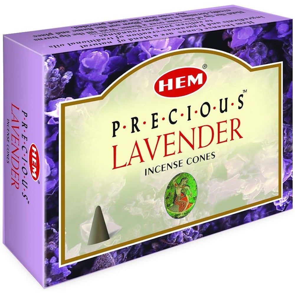 Lavender HEM Cone Incense (10 Cones), SKU LV12, UPC 6016213376300