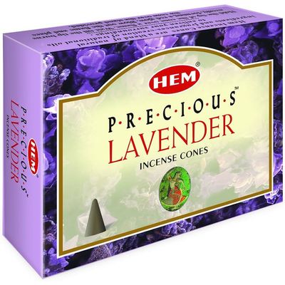 Lavender HEM Cone Incense (10 Cones), SKU LV12, UPC 6016213376300
