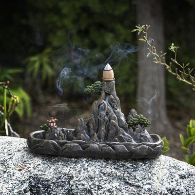 8&quot; Mountain Backflow Incense Burner, SKU PG-14336, UPC 700317029762