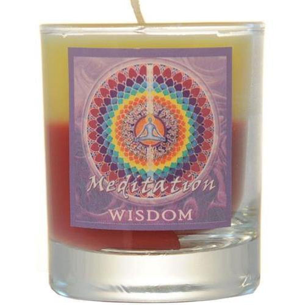 Soy Filled Votive Candle Holders Mandala - Wisdom, SKU CJ-GH110, UPC 6016221498438