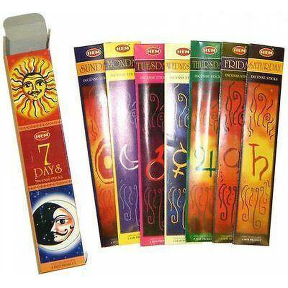 HEM 7 Days Incense, 35 Stick Pack, SKU C02-03-hem35-7DAYS, UPC 6016213986950