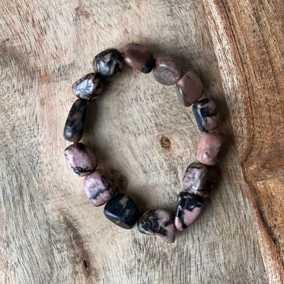 Tumbled Stones Bracelet - Rhodonite, SKU KH-98255-D6, UPC 6016203828819