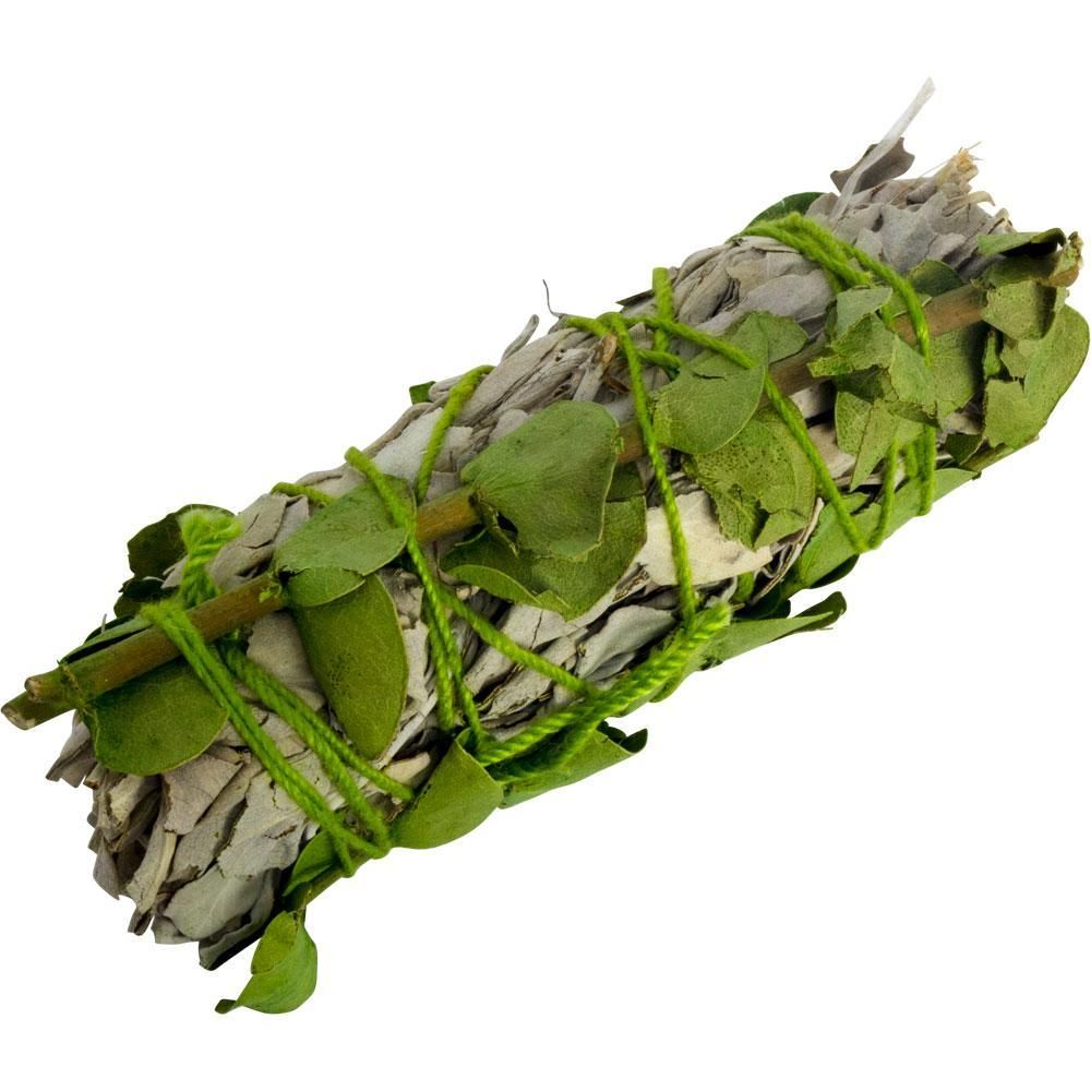 4&quot; White Sage &amp; Baby Eucalyptus Smudge Stick, SKU KH-73733-D12, UPC 6016219849853