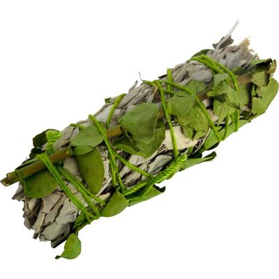 4&quot; White Sage &amp; Baby Eucalyptus Smudge Stick, SKU KH-73733-D12, UPC 6016219849853