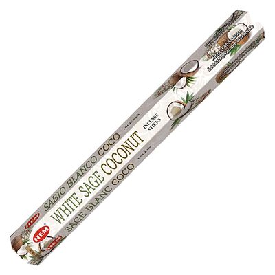 White Sage Coconut HEM Incense Stick 20 Pack, SKU WSCO20, UPC 700317309611