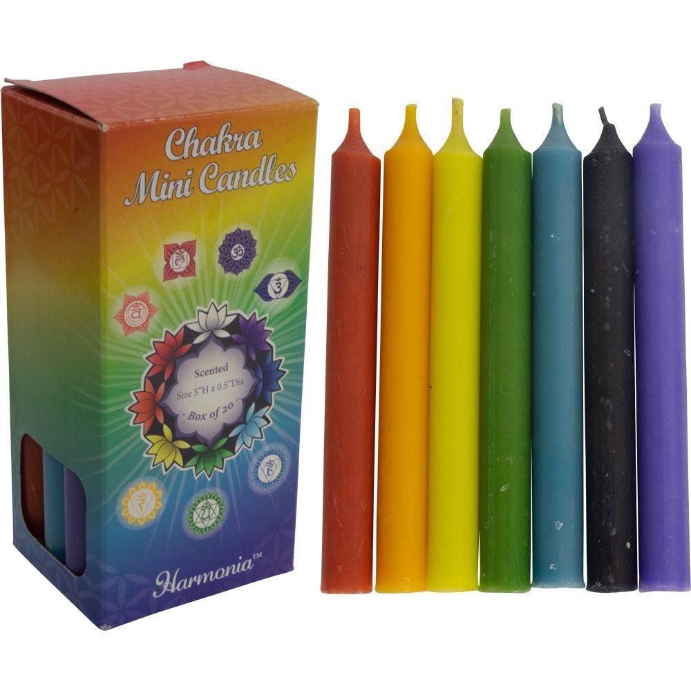 5&quot; Scented Mini Ritual Candle - Chakra Assorted (Pack of 20), SKU KH-81587, UPC 6016017572595